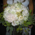 Garden bridal bouquet of Peonies and wildflowers.