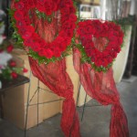 Red rose hearts. Red rose hearts.