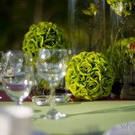 Green rose balls available in fresh or artificial.