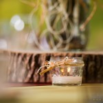 Small canning jars as votives are the perfect complement to Mason jars.