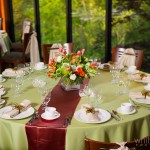 The perfect orange and green garden party setting.