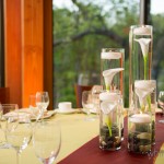 Light from floating candles will add ambiance at night.