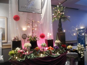 Event Floral's display for Giovanni's Rockford's Own Bridal Expo 2013.