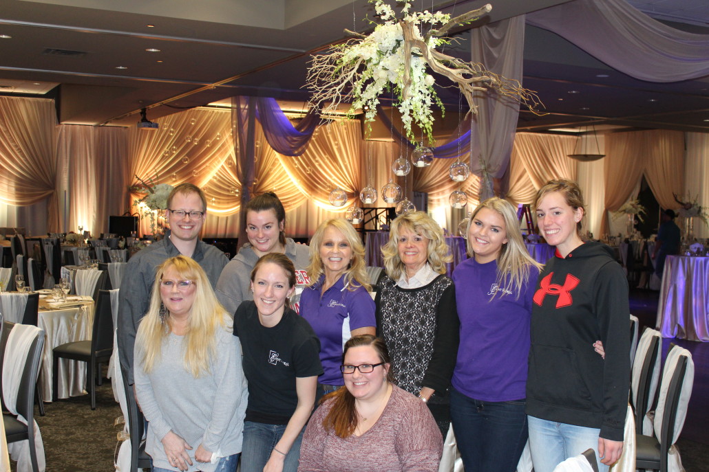 The Event Floral team who worked so hard to make this event a reality. Back row: Jordan Calgaro, Korissa Steger, Kim Dazey, Diane Didier-Adolphson, Hailey Holder and Annie Von Arx. Bottom Row: Sherry Farmer, Erin Stoffregen, Charlotte Schlossmann