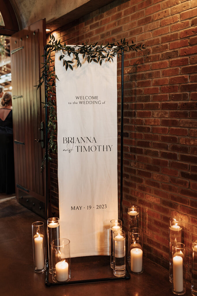 candles and banner