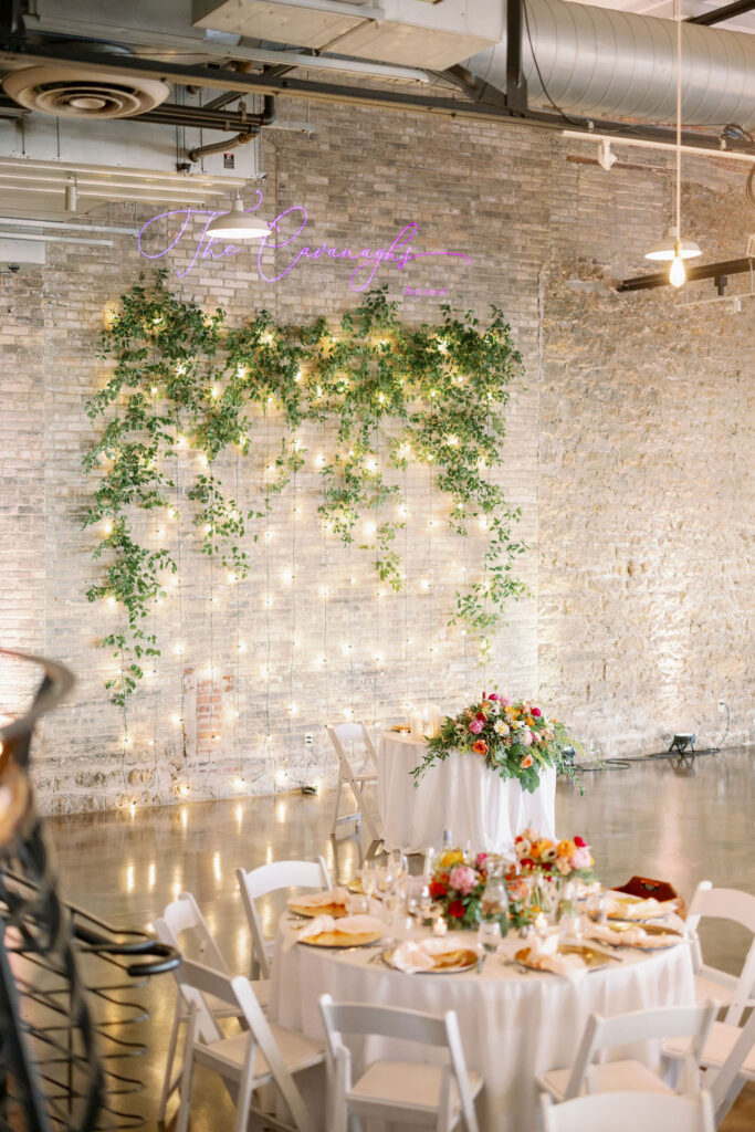 reception venue decor and flowers